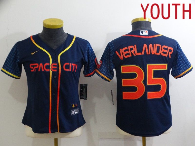 Youth Houston Astros #35 Verlander Blue City Edition Game Nike 2022 MLB Jerseys->houston astros->MLB Jersey